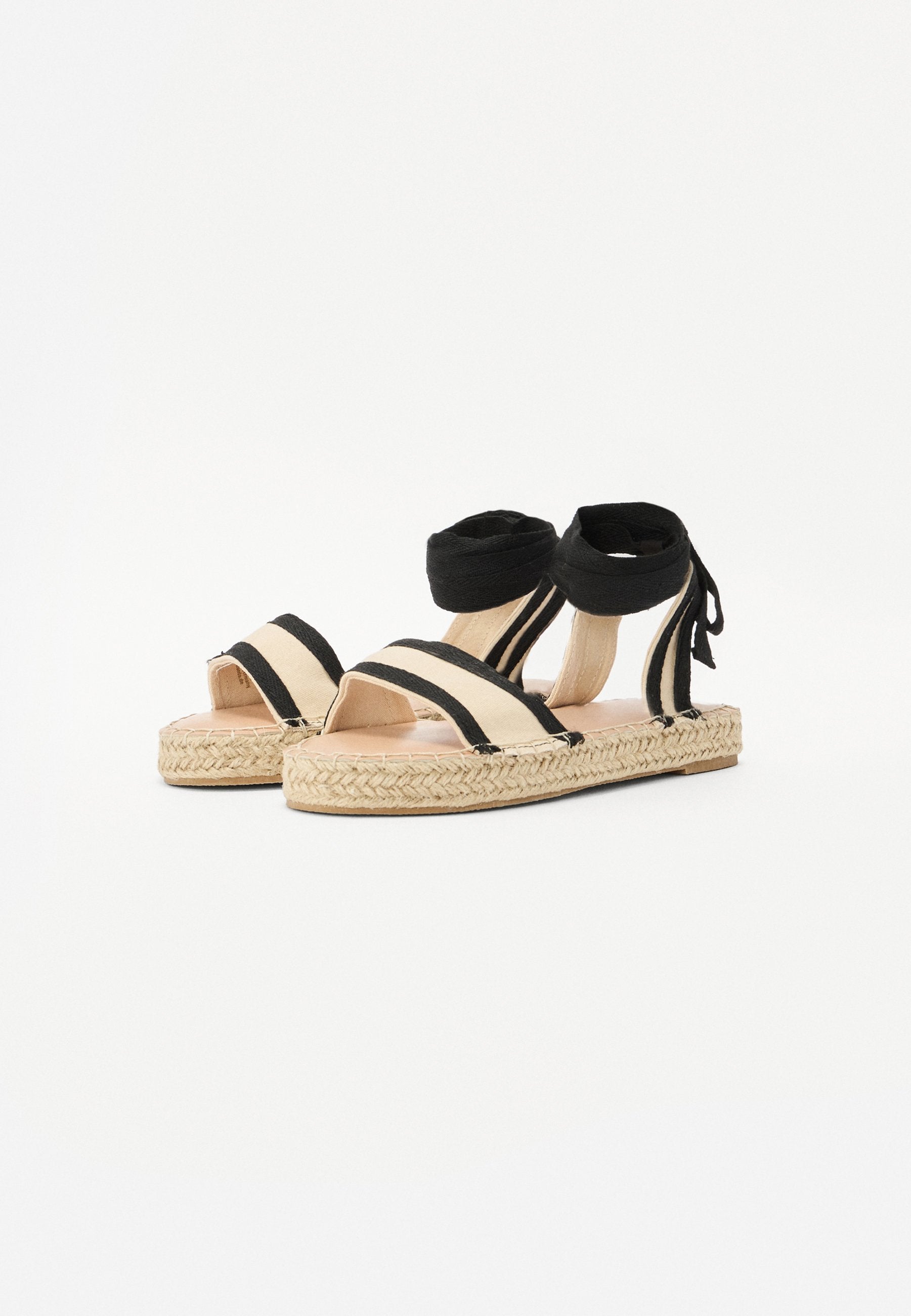  Ankle Cuff Sandals - Beige/black