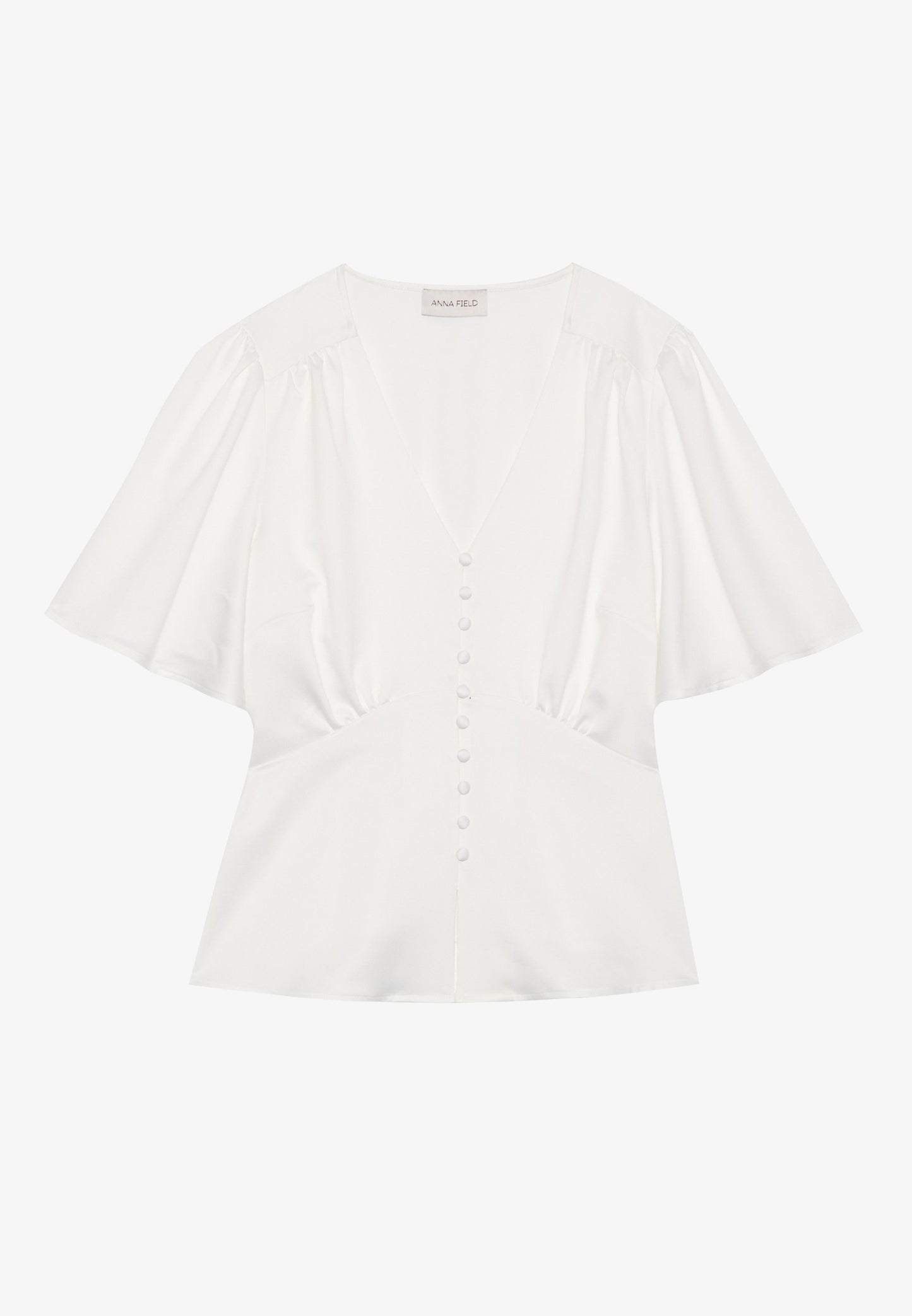 Anna Field Button-down Blouse - Cloud Dancer