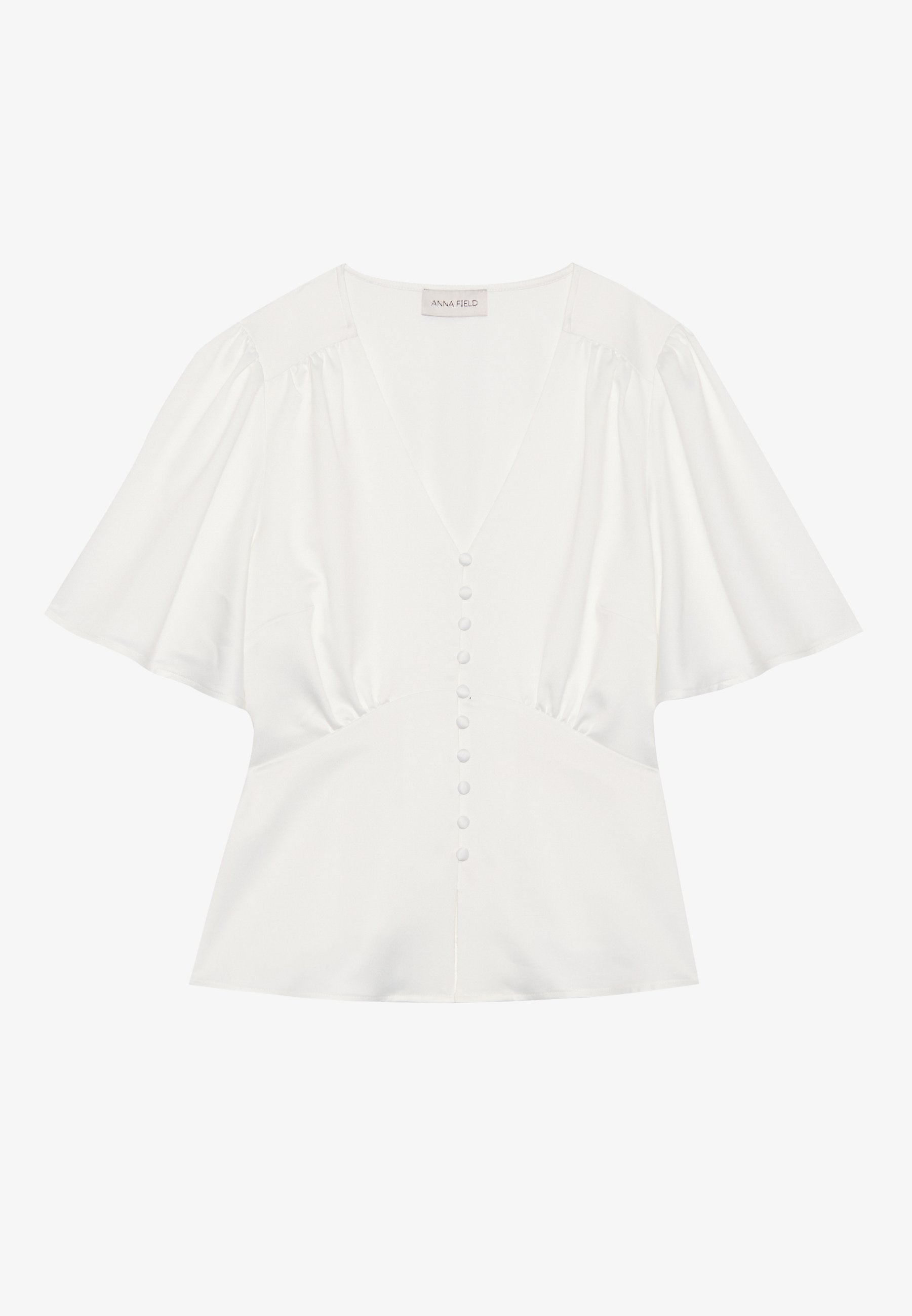 Anna Field Button-down Blouse - Cloud Dancer