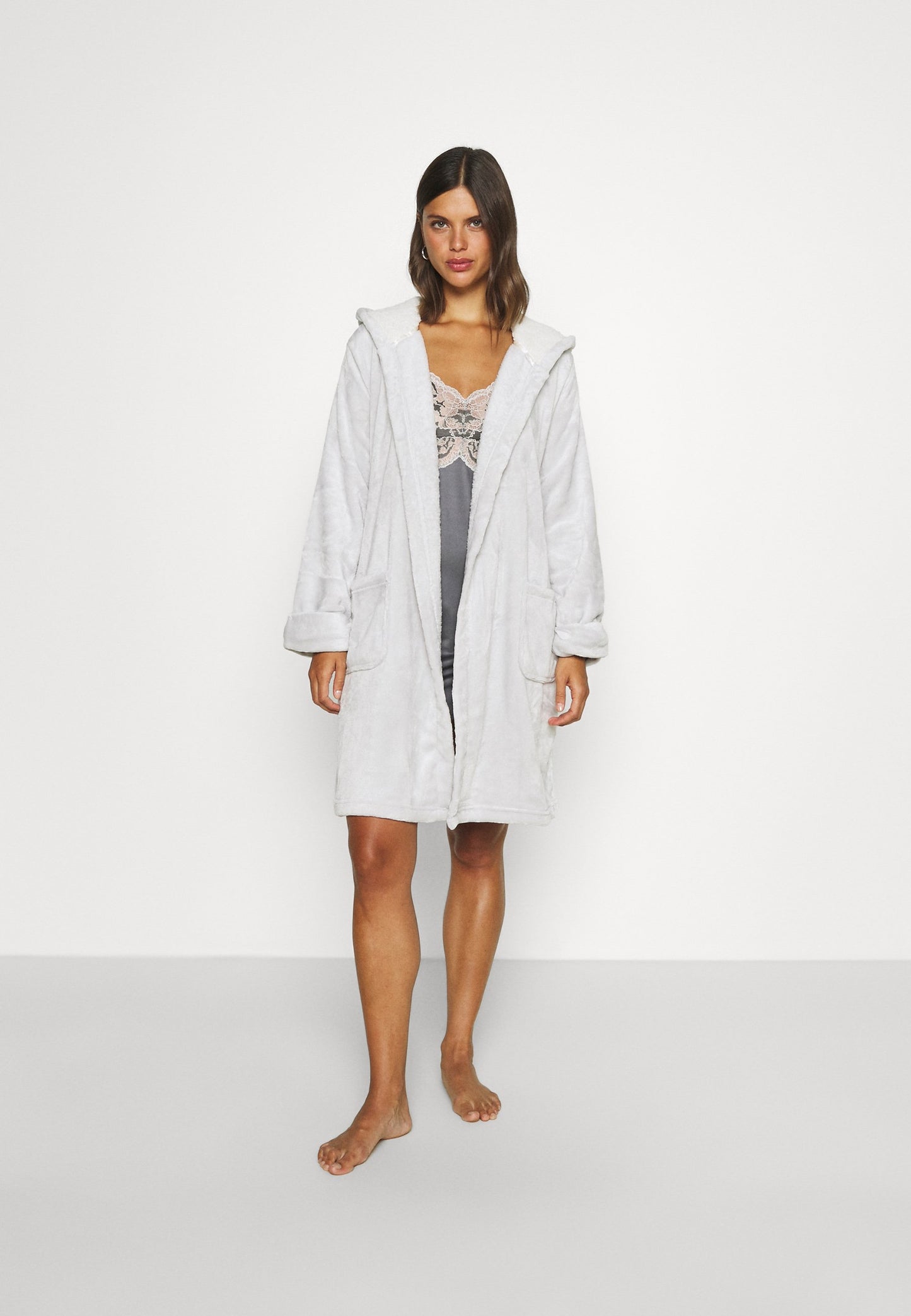 Anna Field Dressing Gown - Grey