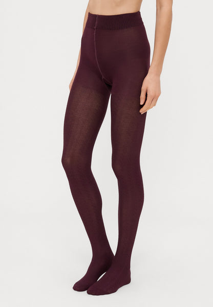 Anna Field SOFT MODAL BLEND CABLE KNIT TIGHTS 2 PACK - Tights - Black/bordeux