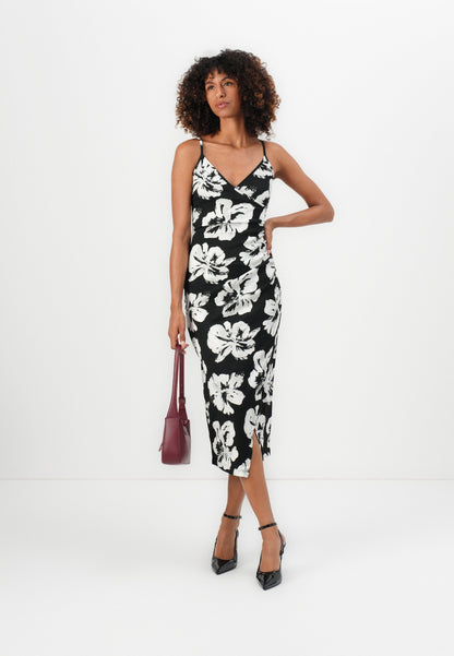 Anna Field DO NOT USE WRAP STRAPPY MIDI DRESS - Jersey Dress - Black/white