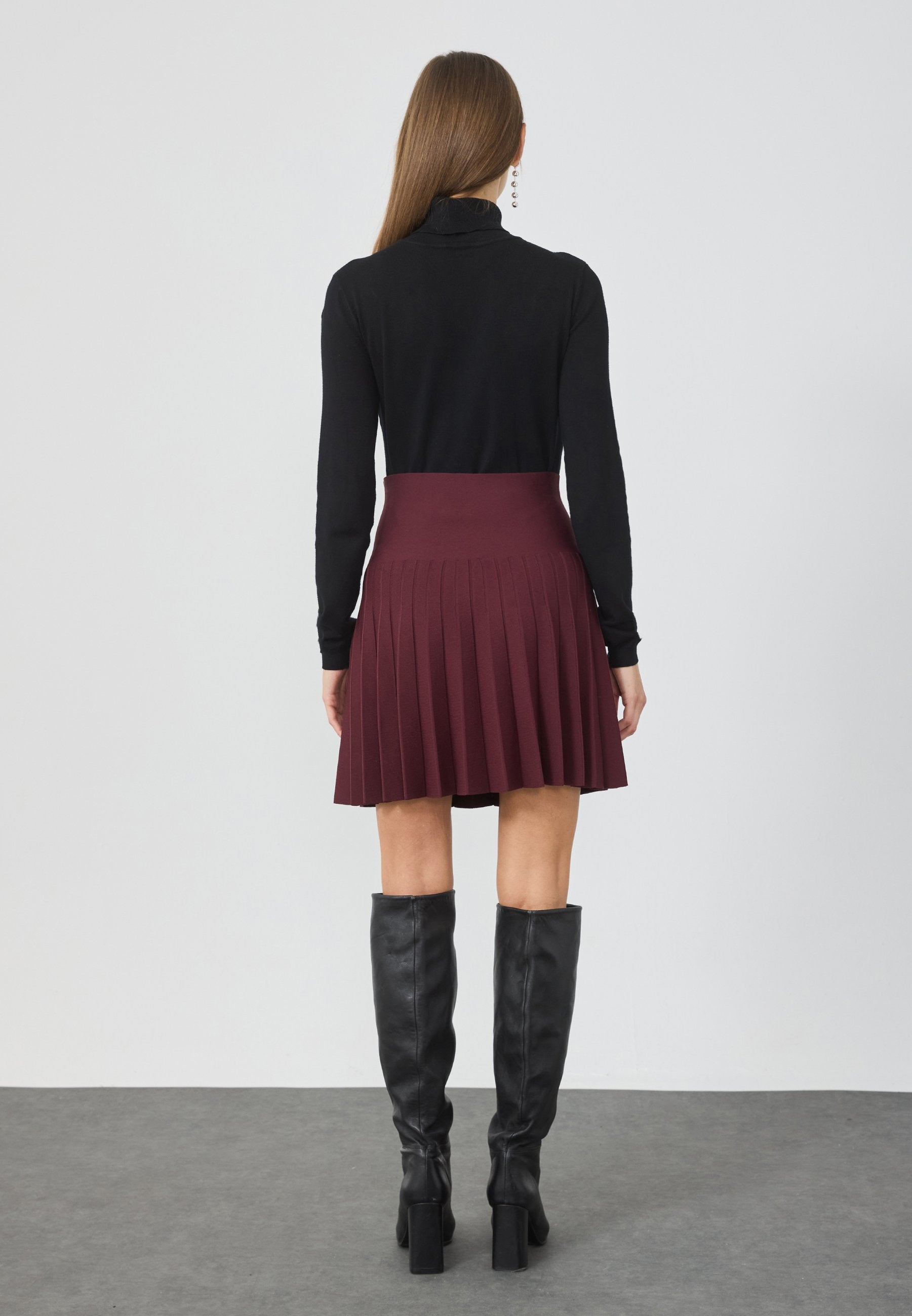 Anna Field MINI SKIRT WITH BUTTONS - A-line Skirt - Bordeaux