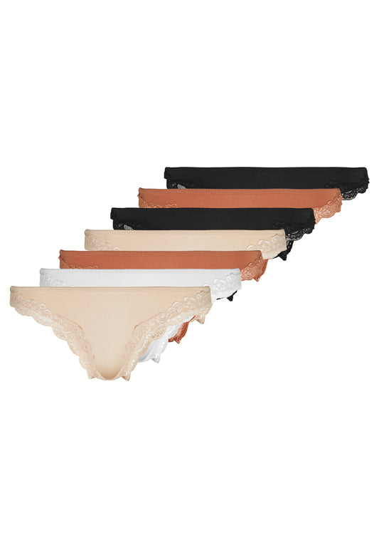 Anna Field Samira 7Pp Thong Lace Micro - Thong - Black/White/Tan