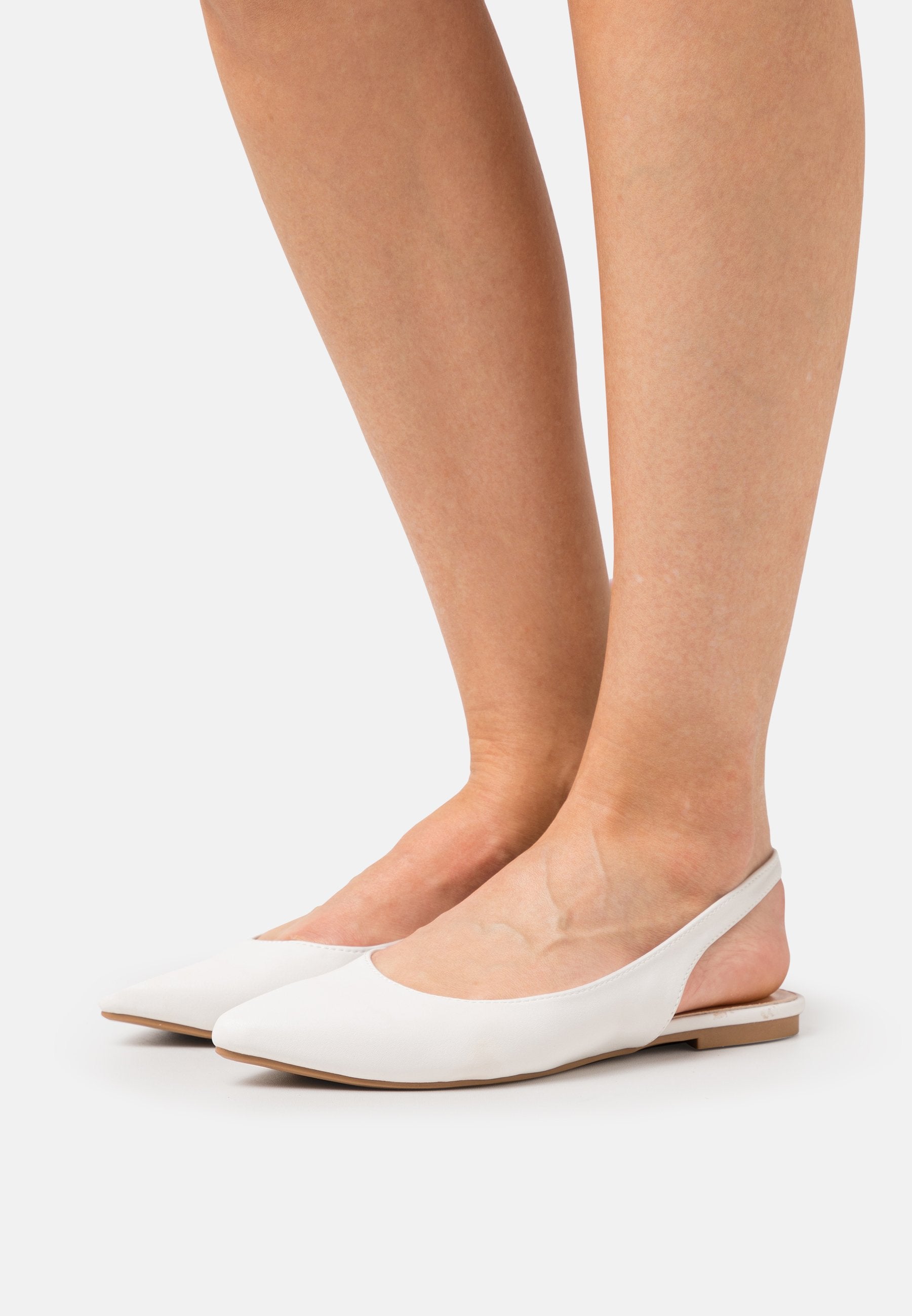 Anna Field Slingback Ballet Pumps - White