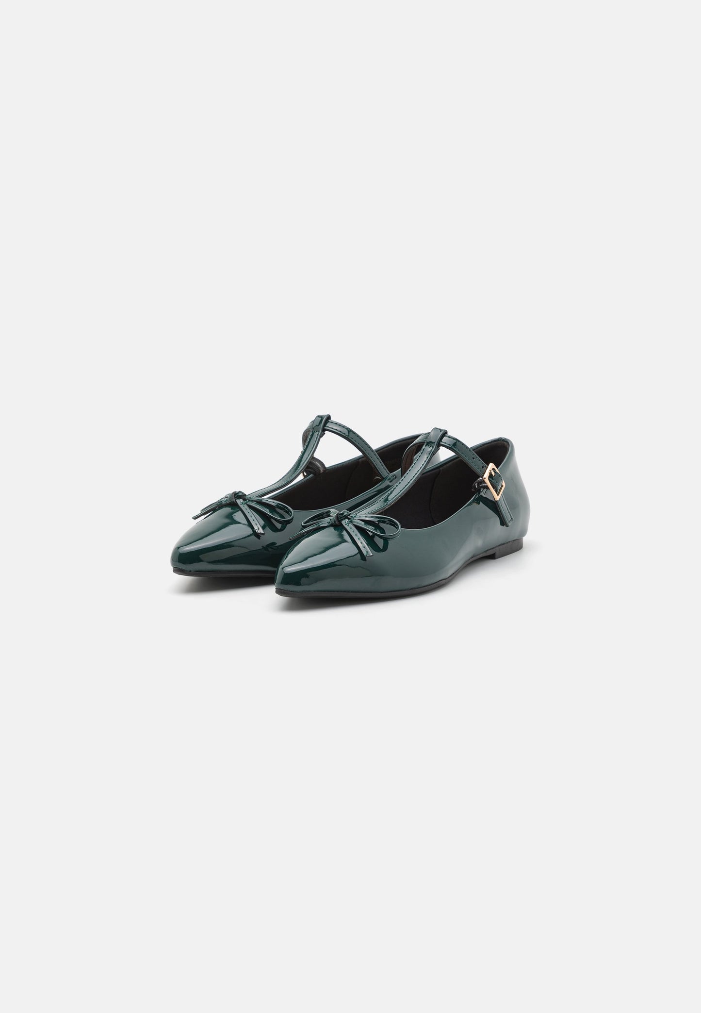  Ankle Strap Ballet Pumps - Dark Green
