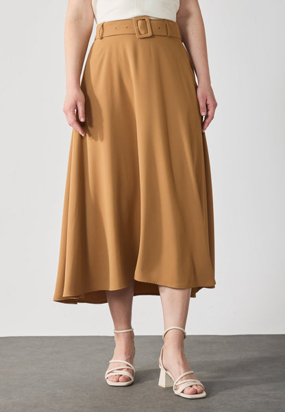Anna Field A-line Skirt - Rust Brown