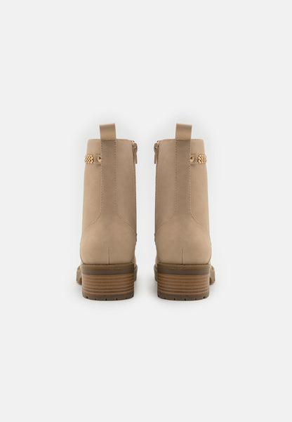  Lace-Up Ankle Boots - Beige