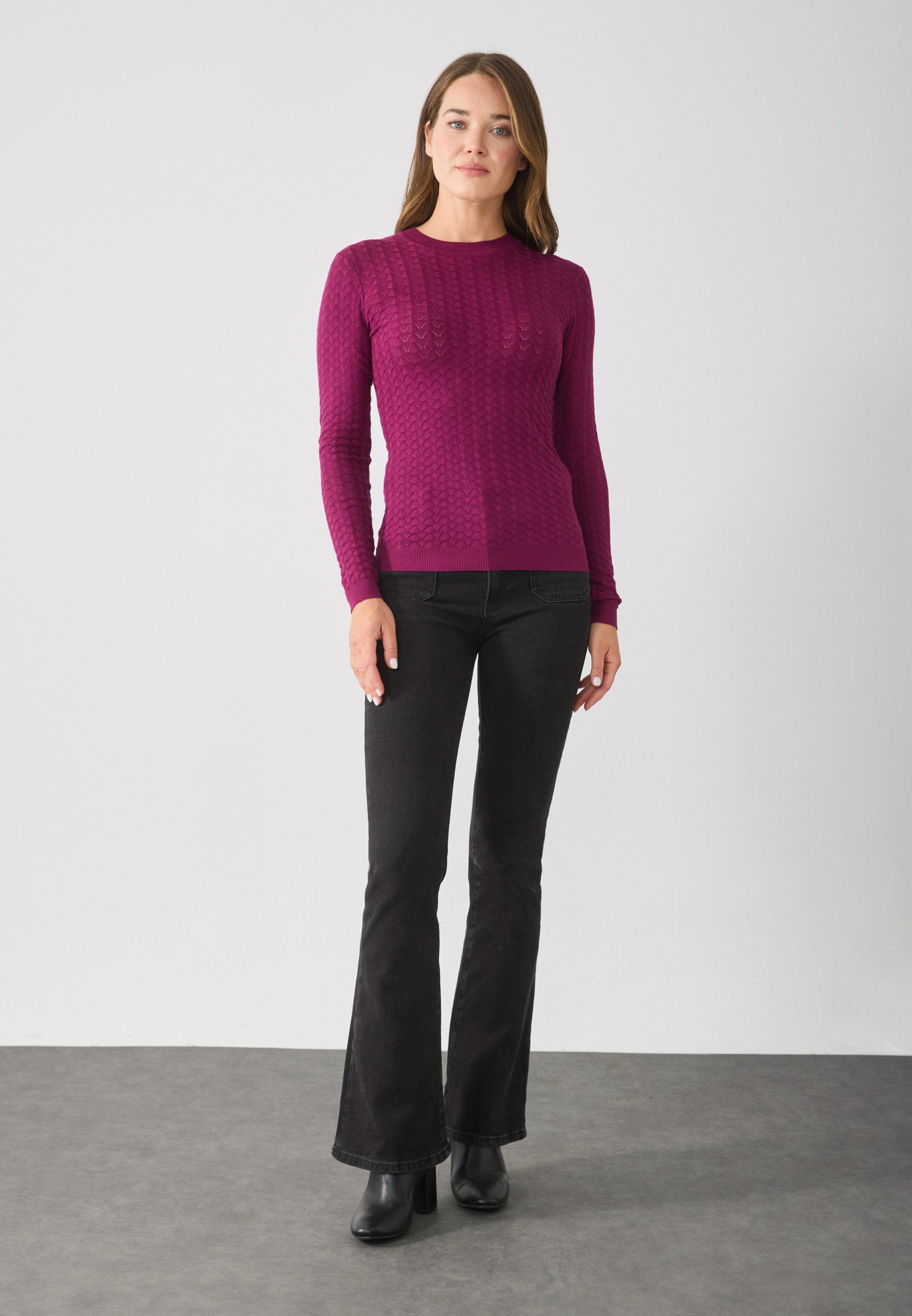 Anna Field Jumper - Magenta Purple