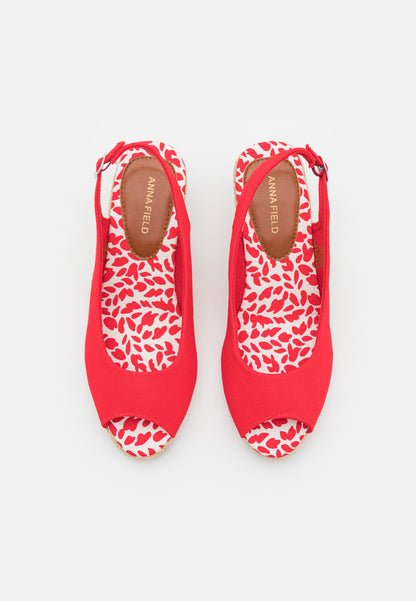 Anna Field Wedge Sandals - Red