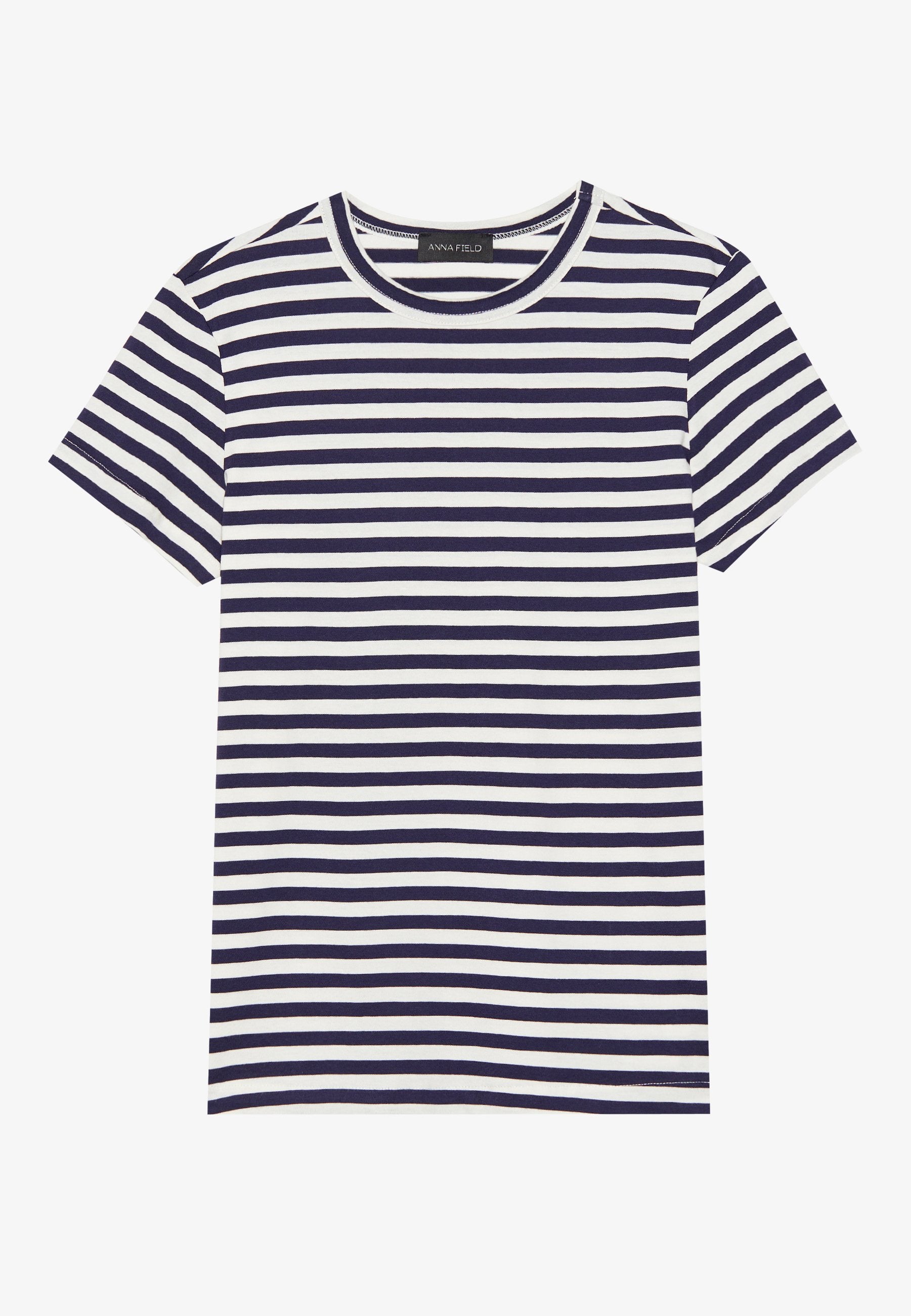 Anna Field 5 PACK - Print T-shirt - Egret/light Grey/evening Blue/black/evening Blue/egret