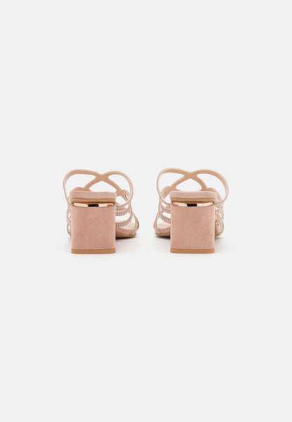 Anna Field Leather- Heeled Mules - Light Pink