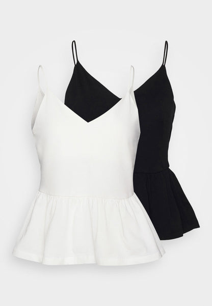  Petite 2Pack- Blouse - Black/ White
