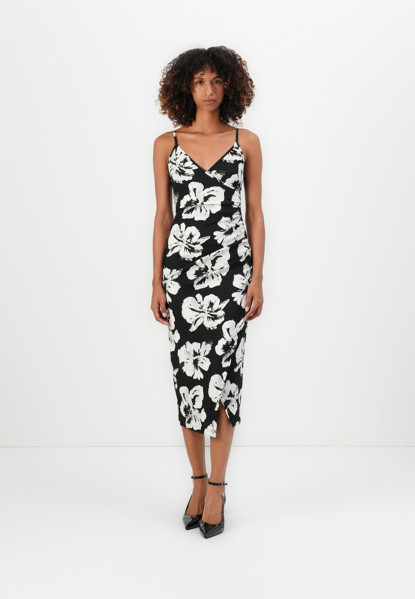 Anna Field DO NOT USE WRAP STRAPPY MIDI DRESS - Jersey Dress - Black/white