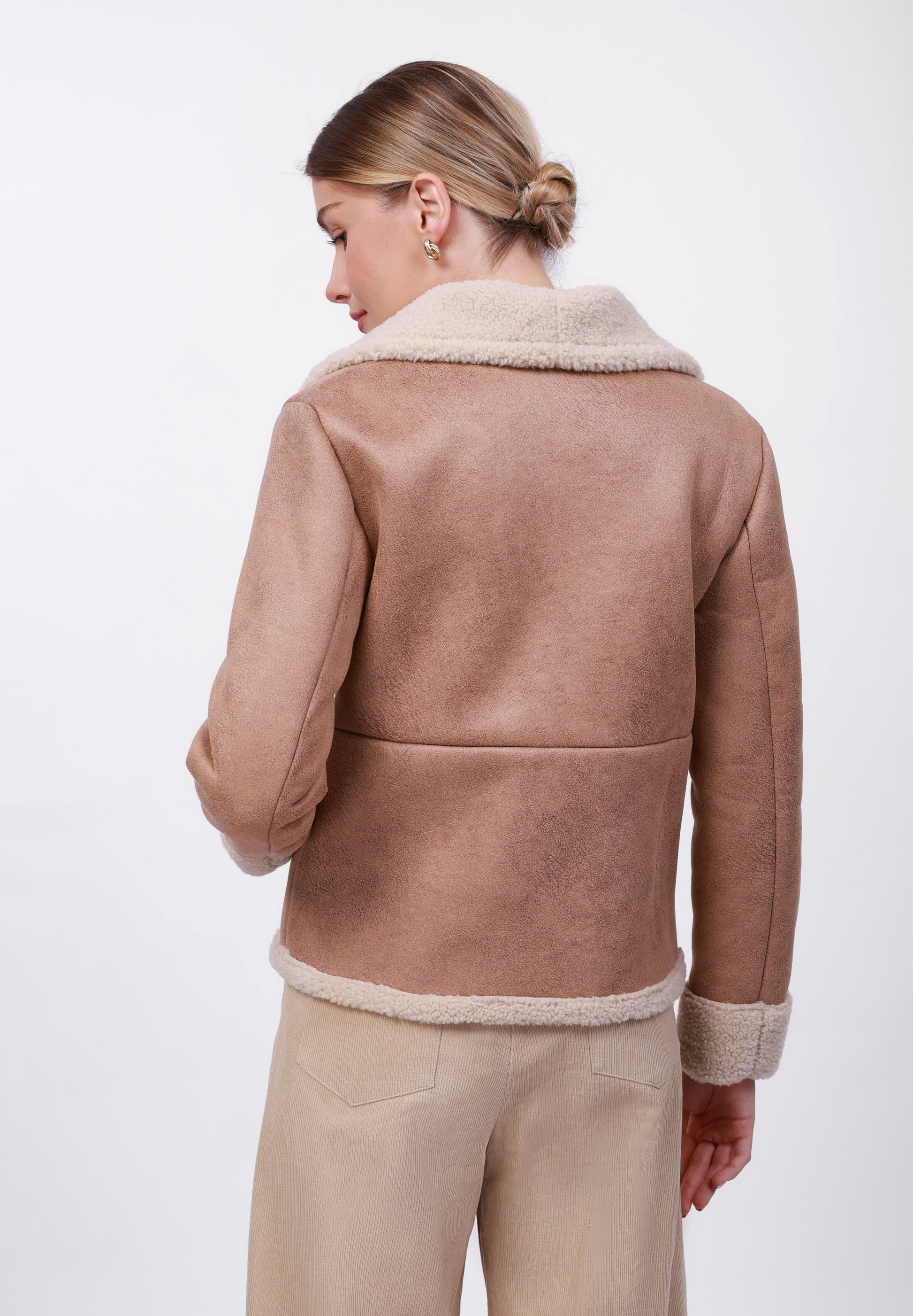 Anna Field FLEECE BLAZER - Winter Jacket - Khaki/stone