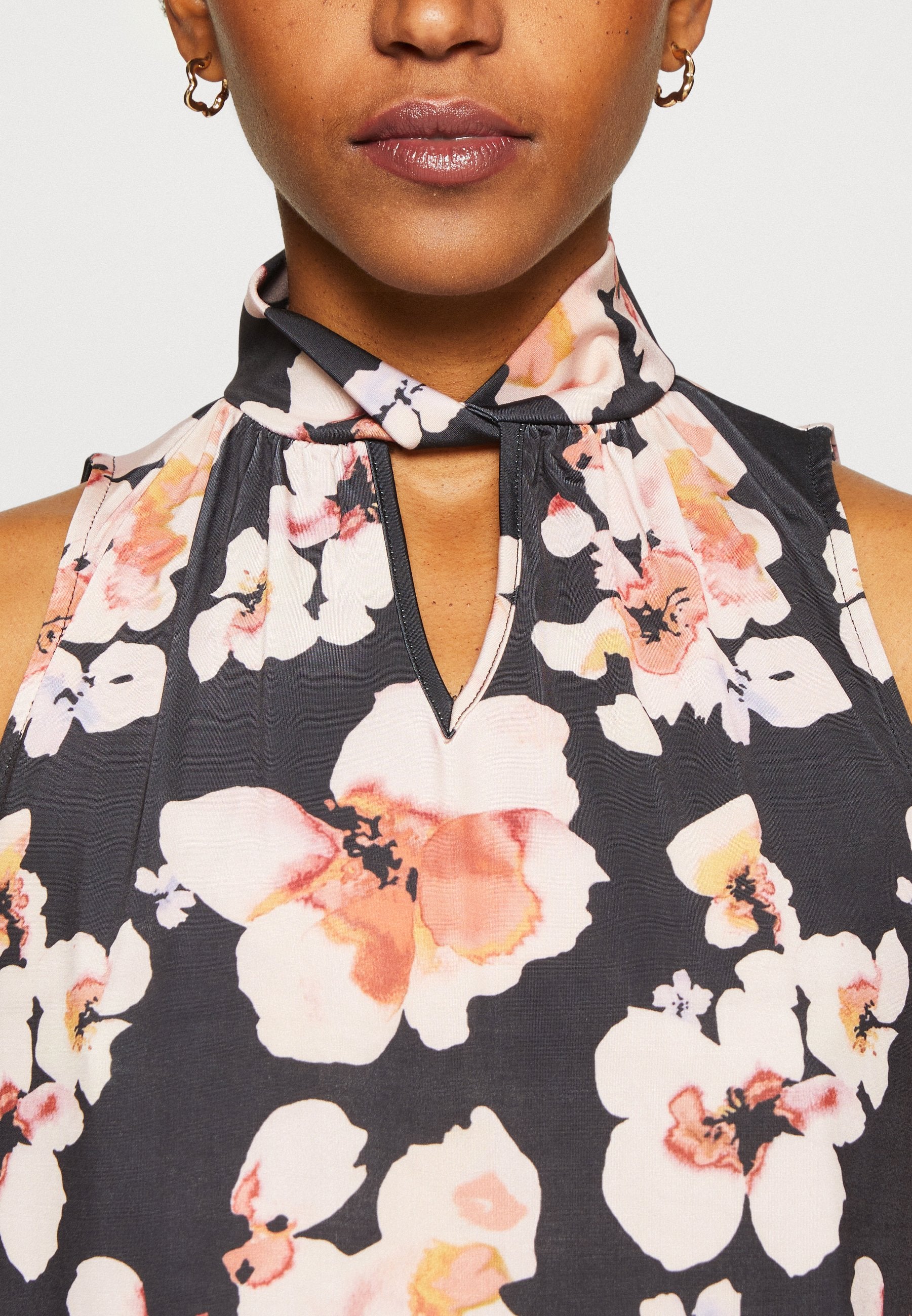 Anna Field Top - Black/Pink