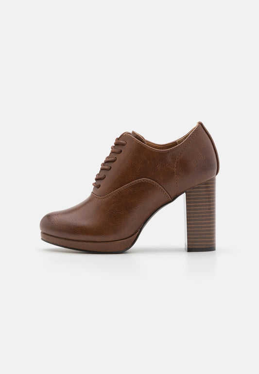 Anna Field High Heeled Ankle Boots - Cognac