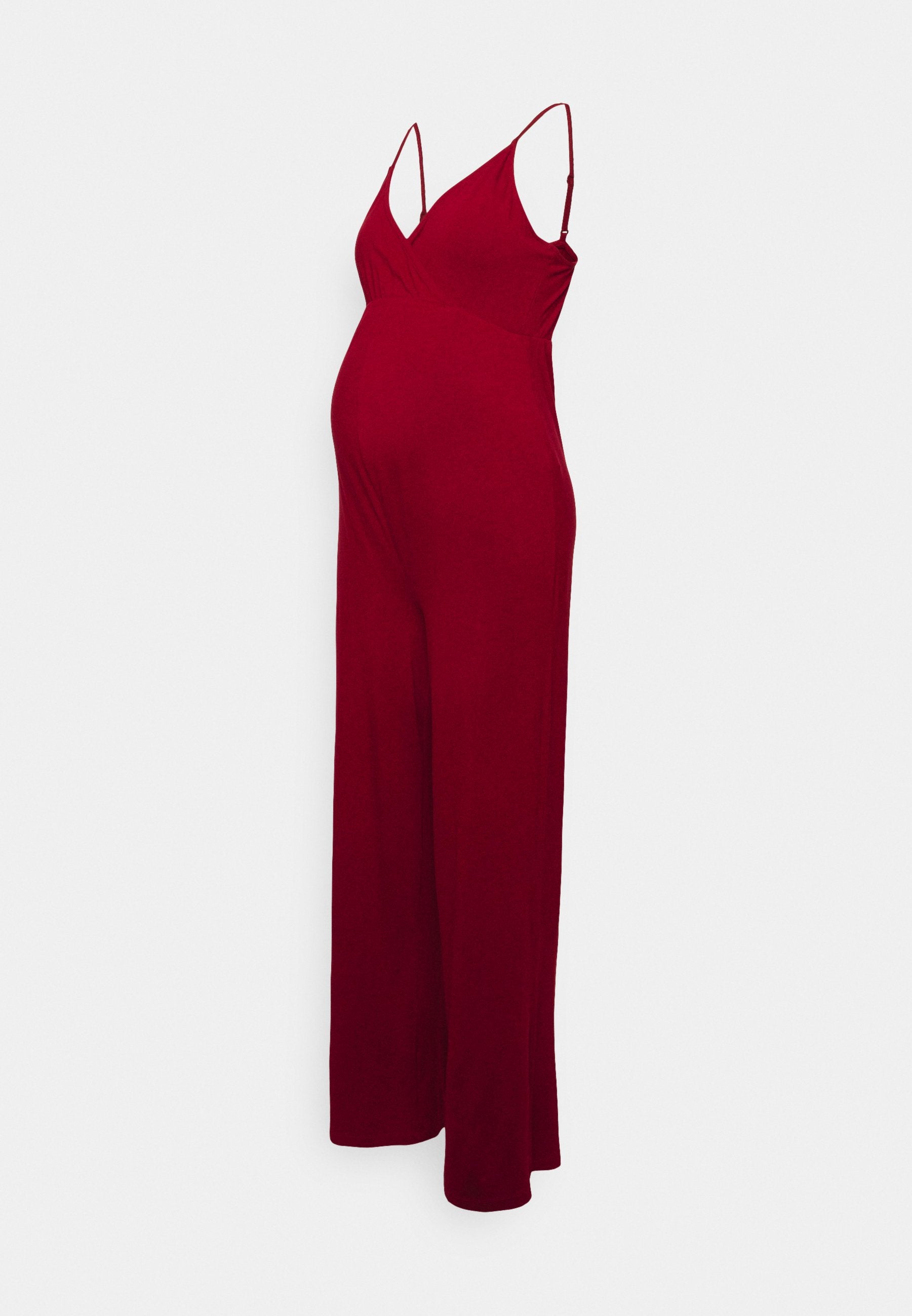  Strappy Drappy Cintered- Jumpsuit - Dark Red