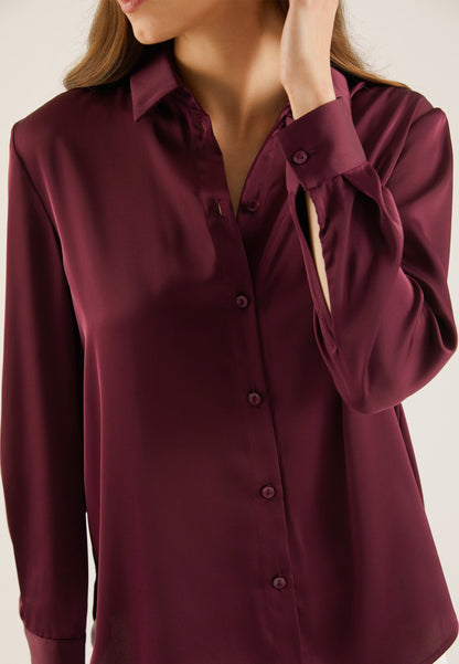 Anna Field Button-down Blouse - Dark Purple