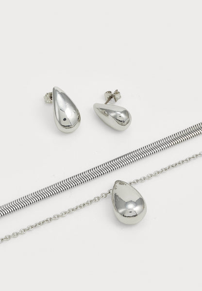 Anna Field SET - Earrings - Silver-coloured