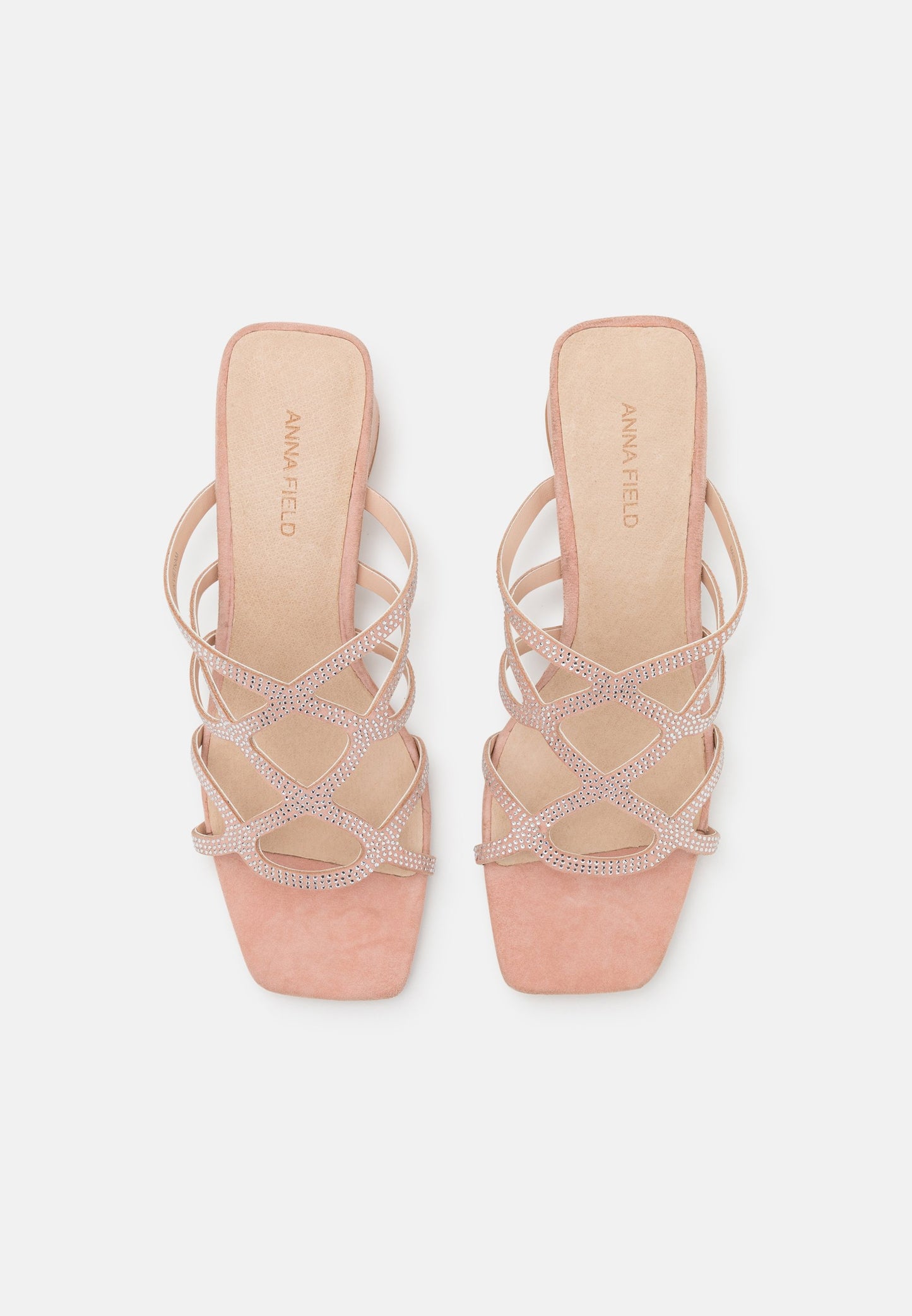 Anna Field Leather- Heeled Mules - Light Pink