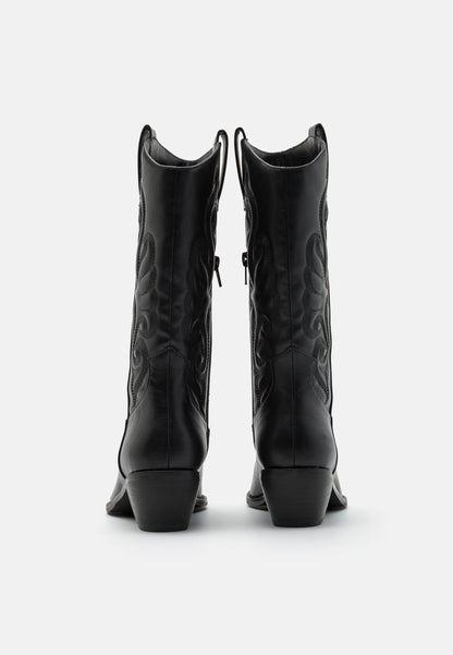 Anna Field Cowboy/Biker Boots - Black
