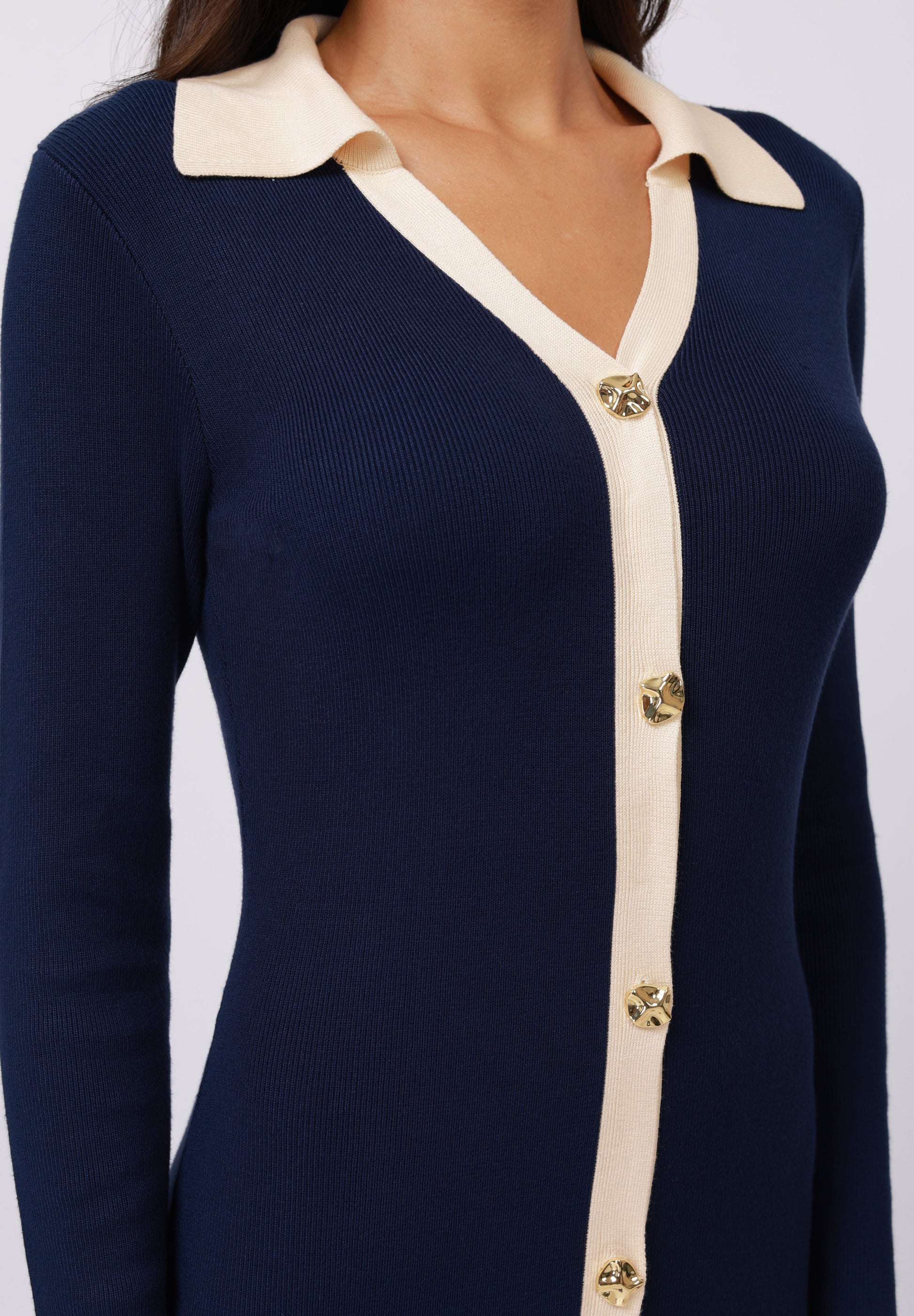 Anna Field Jumper Dress - Navy/ivory