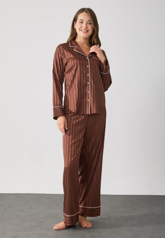 Anna Field SET - Pyjamas - Dark Brown