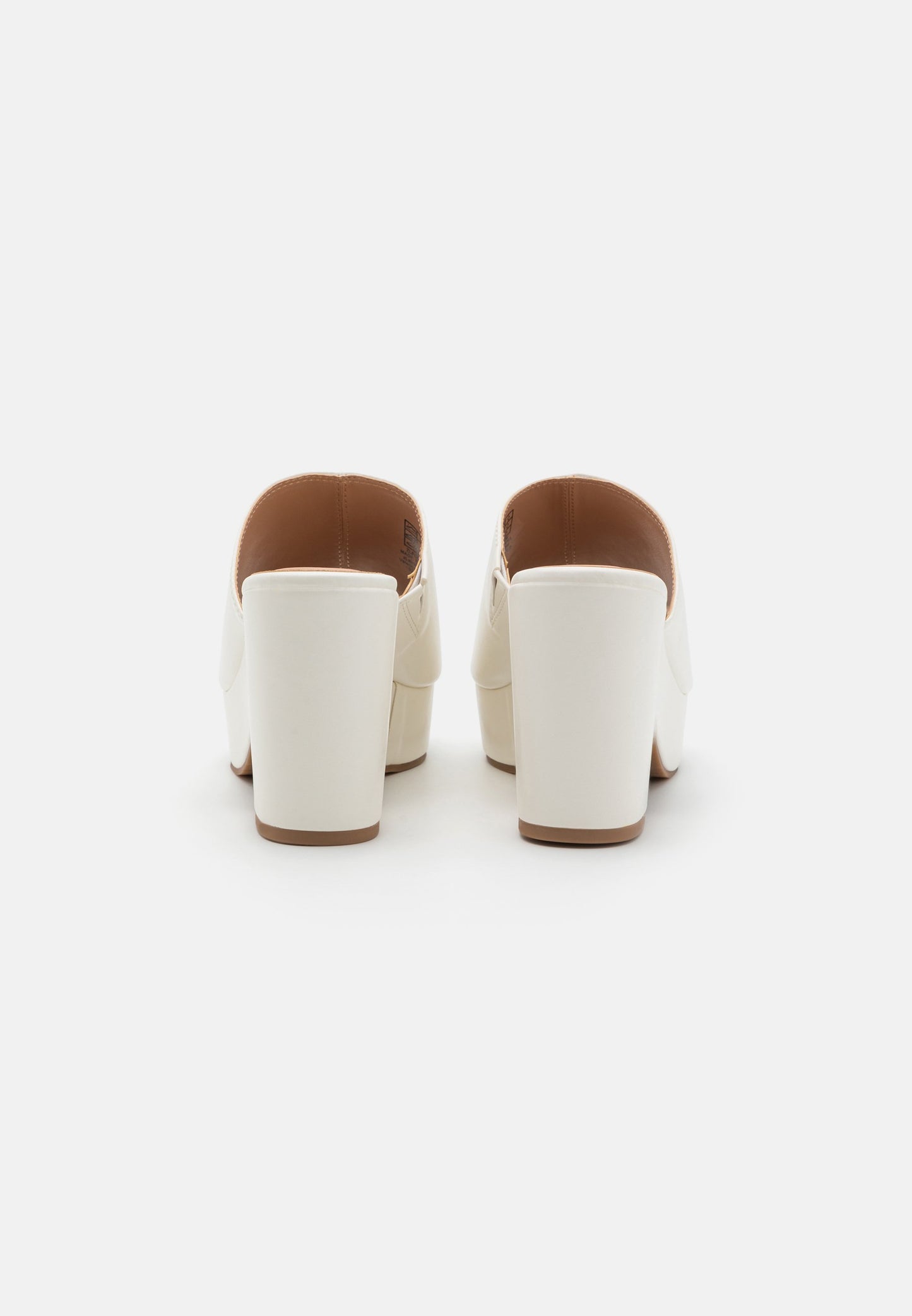  Wide Fit - Heeled Mules -White