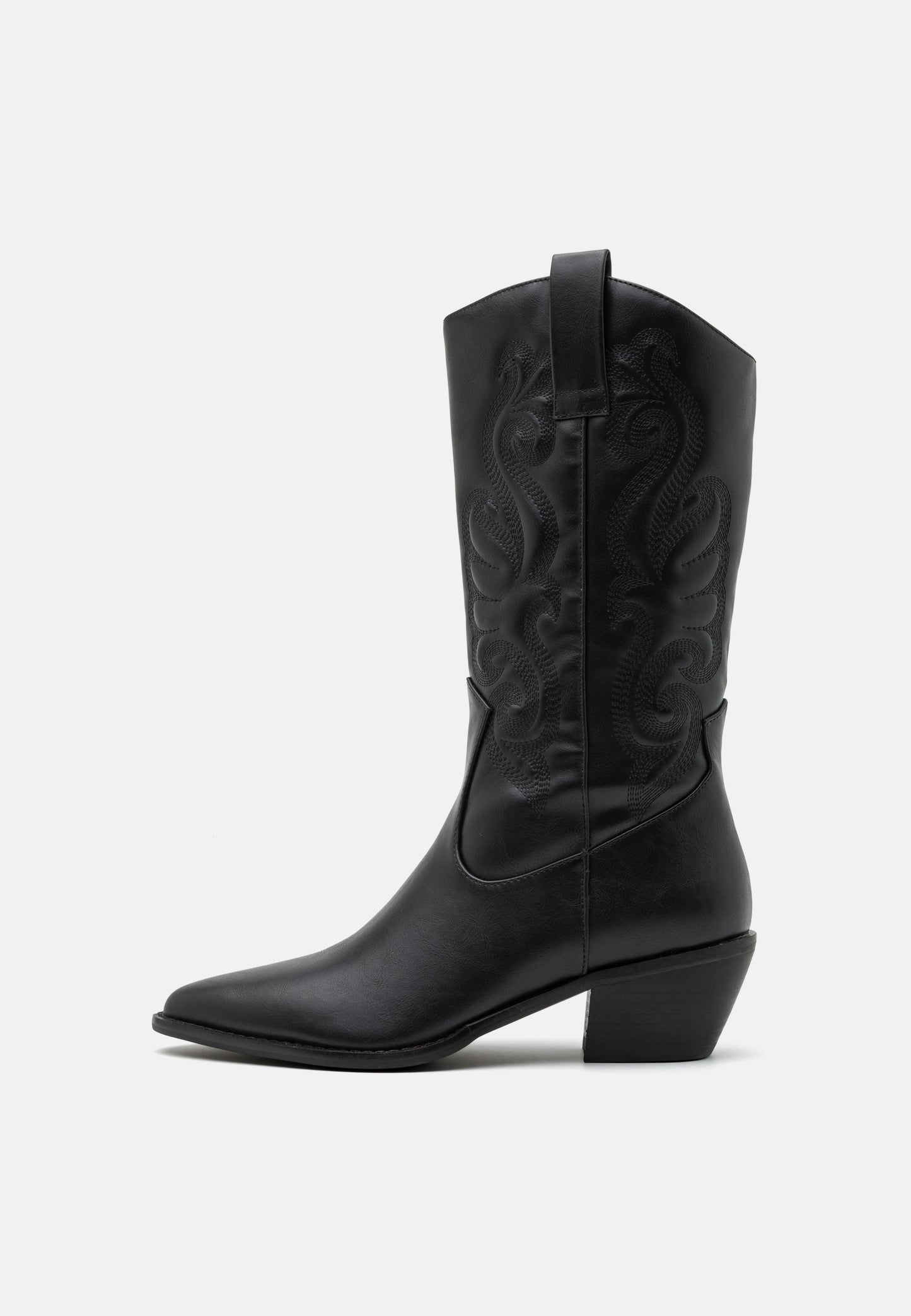 Anna Field Cowboy/Biker Boots - Black