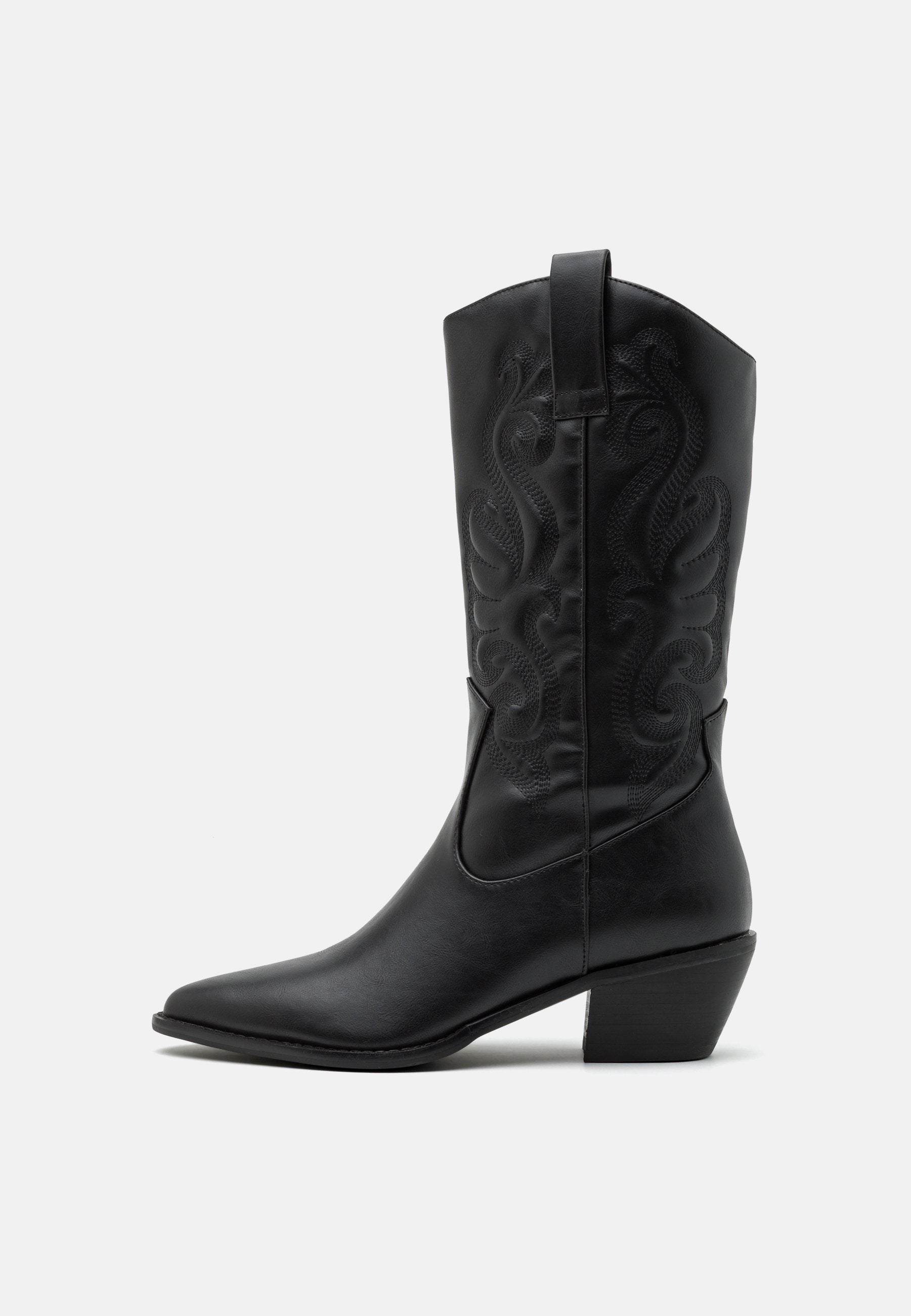 Anna Field Cowboy/Biker Boots - Black