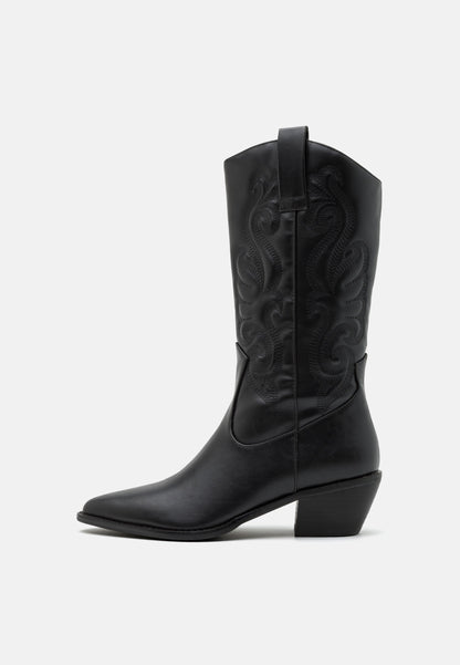 Anna Field Cowboy/Biker Boots - Black