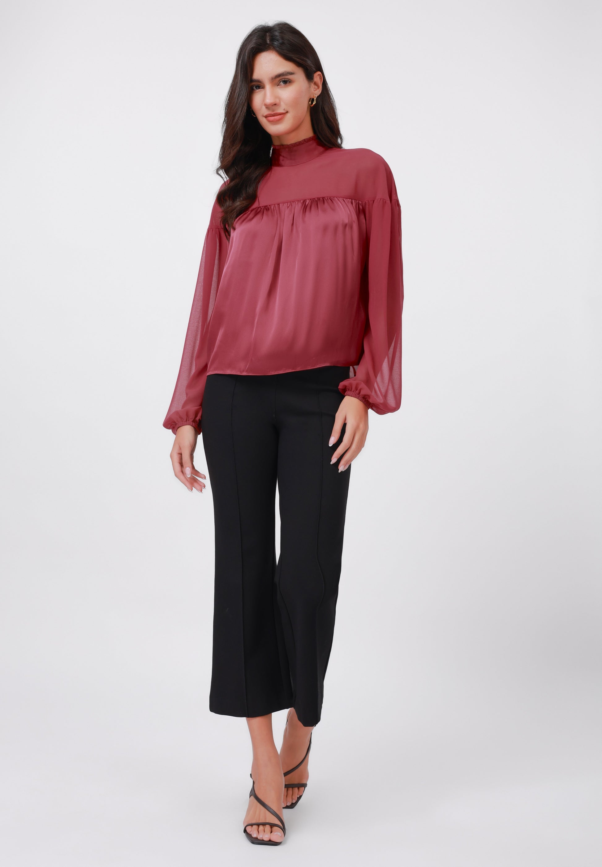 Anna Field Blouse - Wine