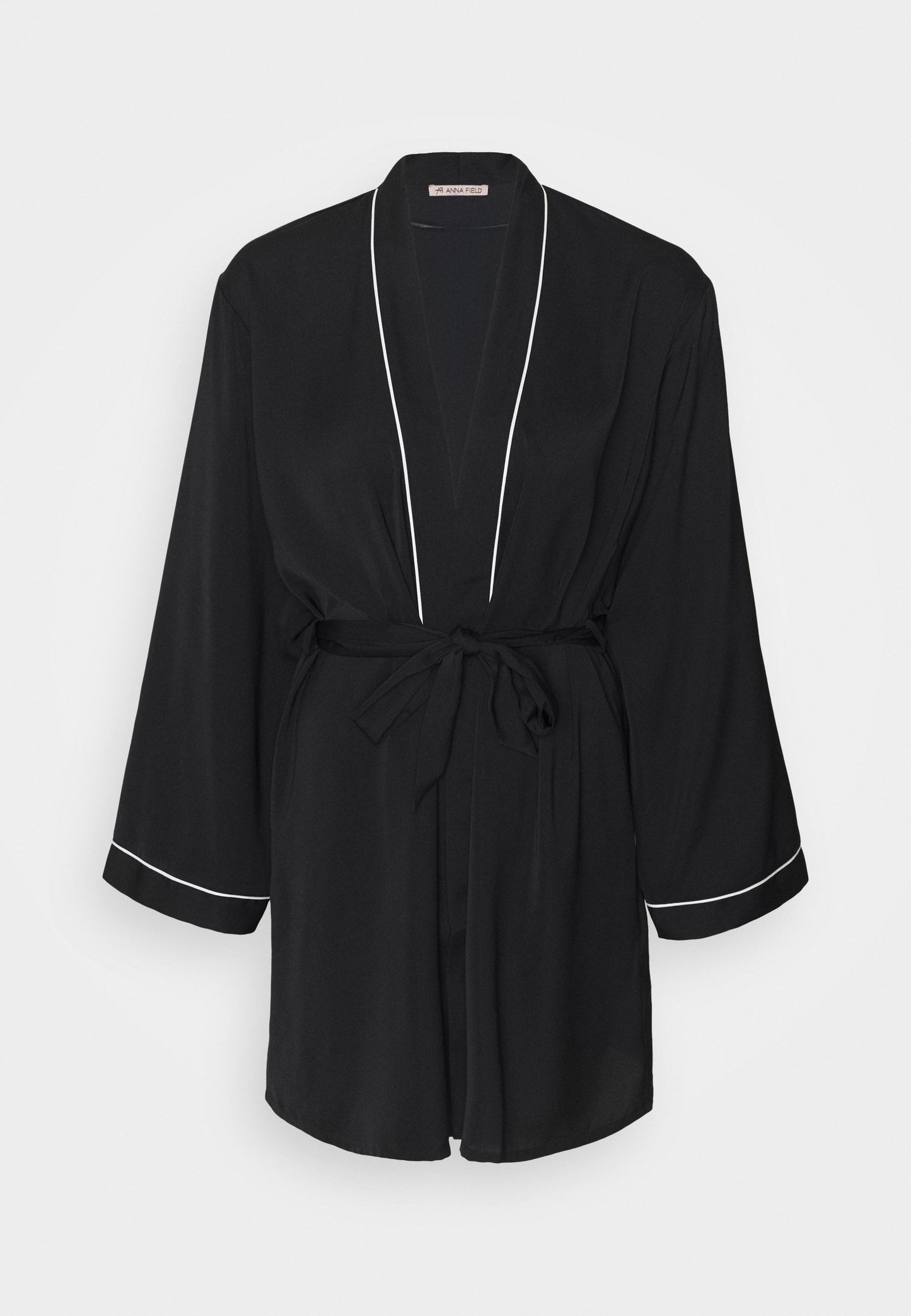Anna Field Amanda Satin Dressing Gown - Dressing Gown - Black