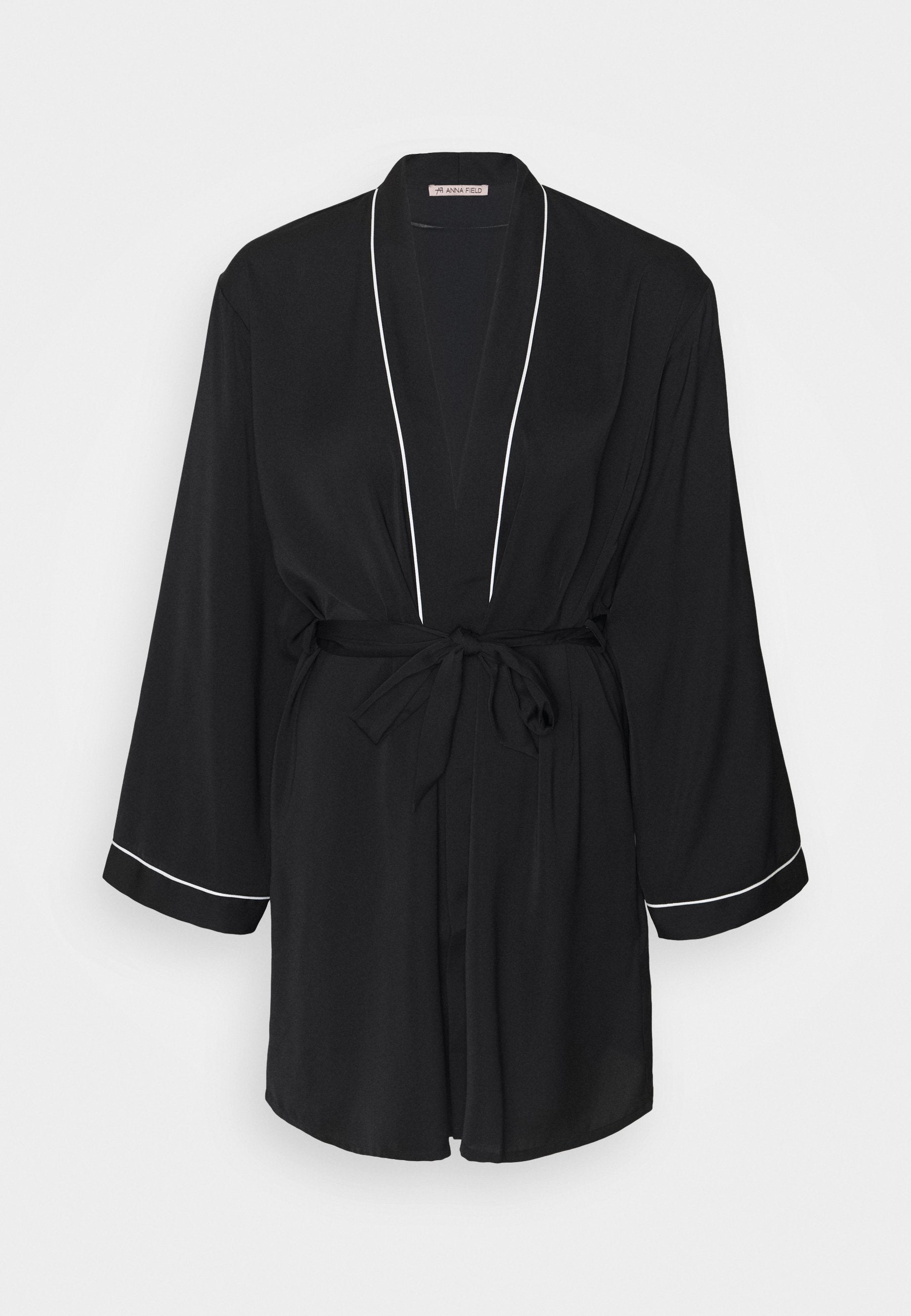 Anna Field Amanda Satin Dressing Gown - Dressing Gown - Black
