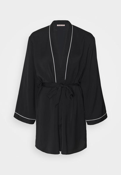Anna Field Amanda Satin Dressing Gown - Dressing Gown - Black