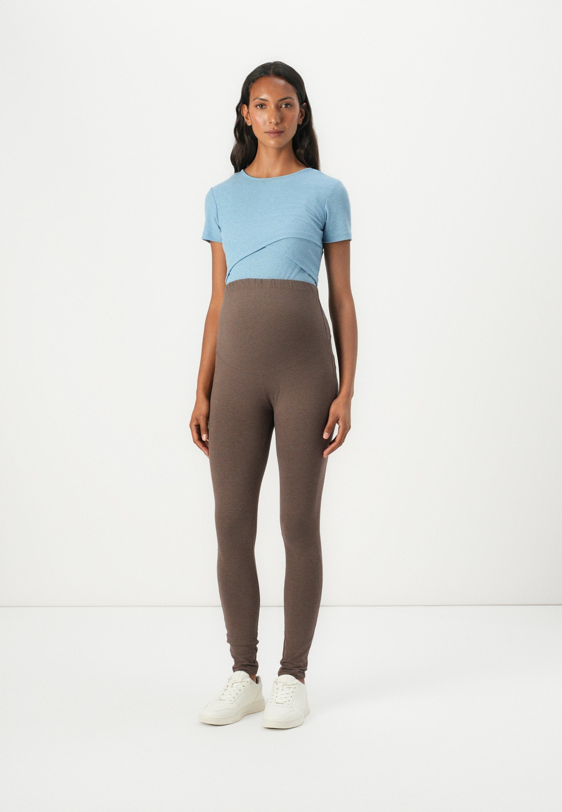  2 PACK - Leggings - Trousers - Black/mottled Dark Brown
