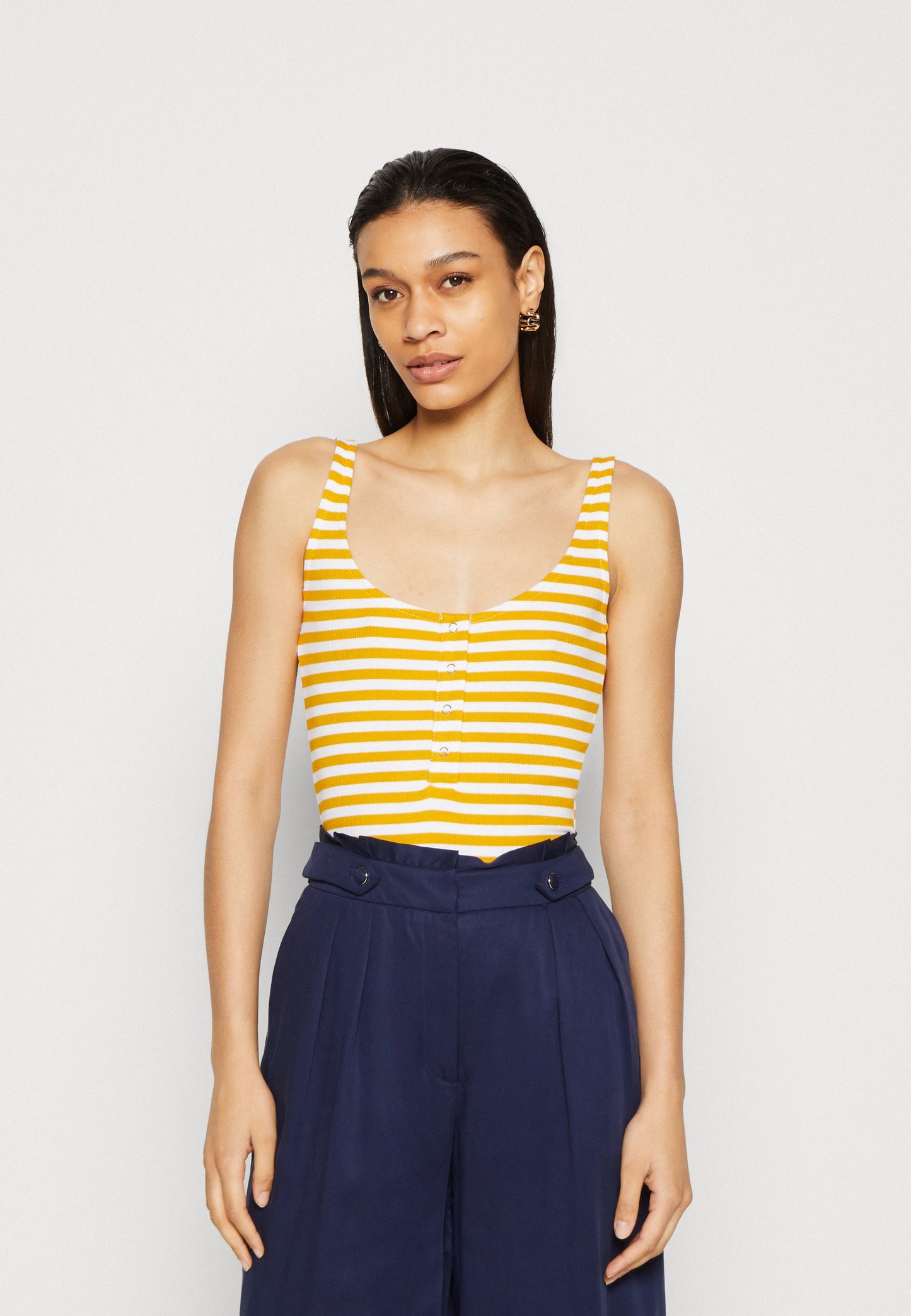 Anna Field Top - White/Yellow