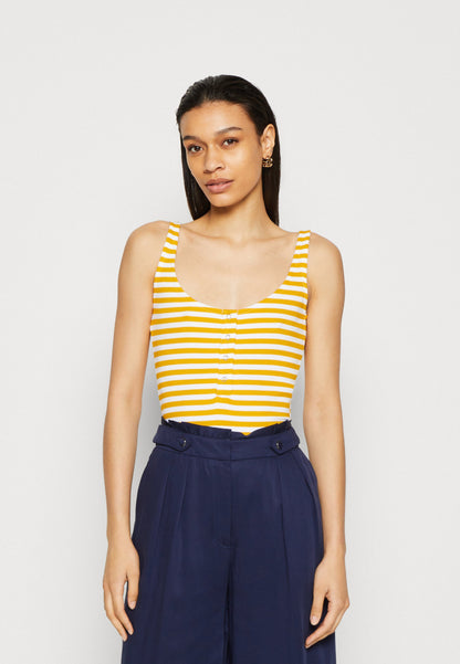 Anna Field Top - White/Yellow