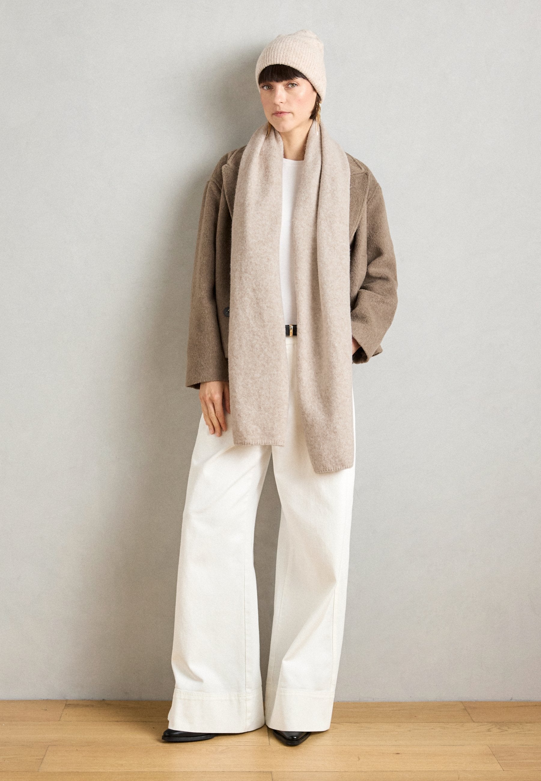 Anna Field SET - Beanie - Beige/nut