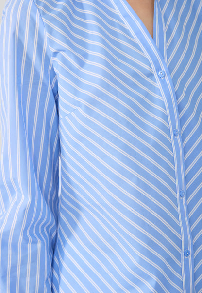 Anna Field Button-down Blouse - Blue/white