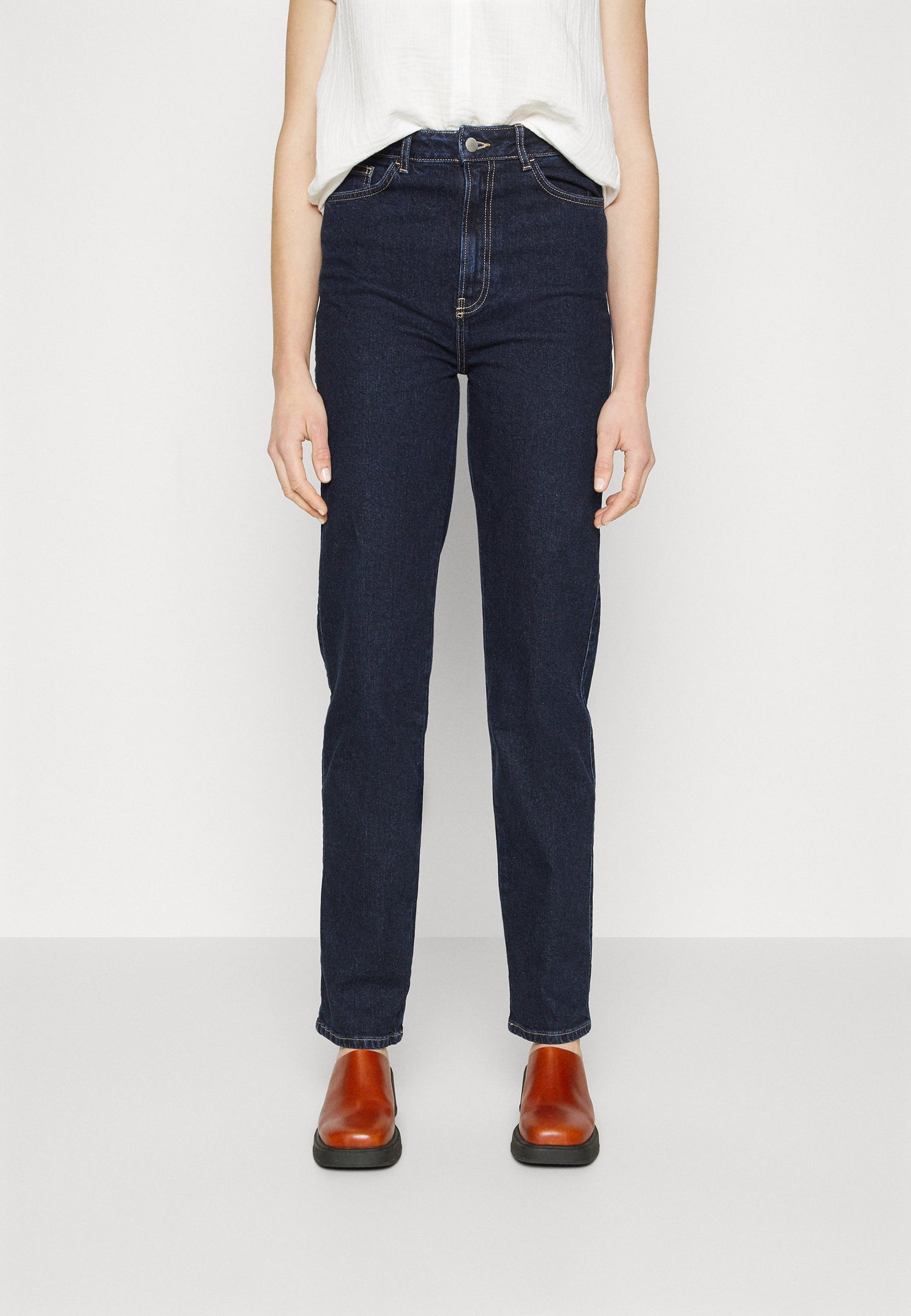  Straight Leg Jeans - Dark Blue Denim