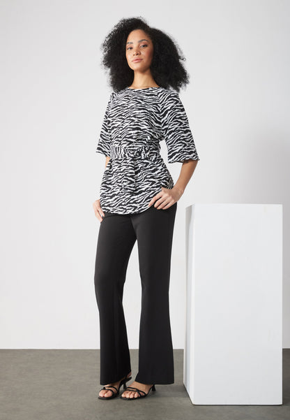 Anna Field Tunic - White,black