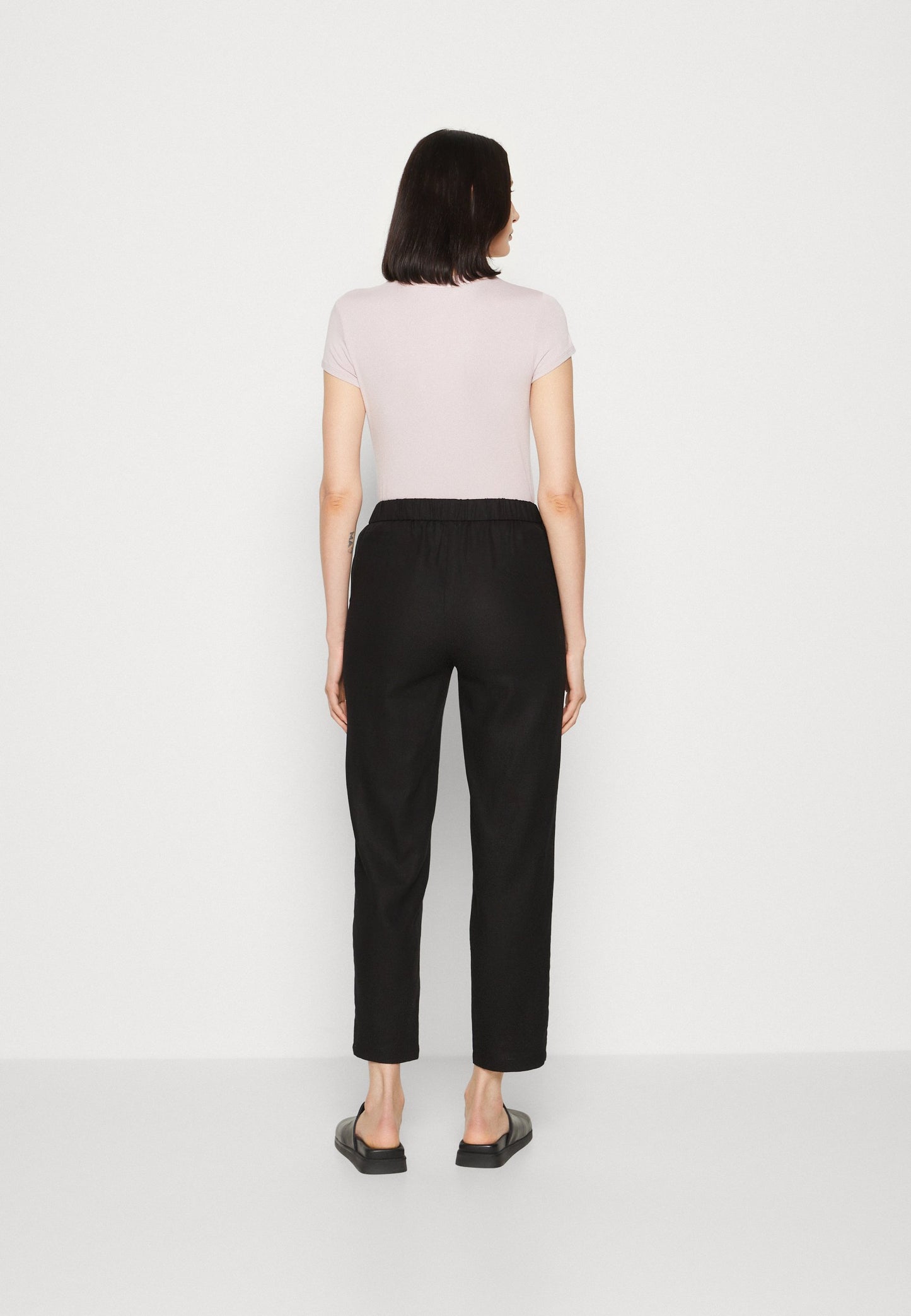 Anna Field Linen Mix - Trousers - Black