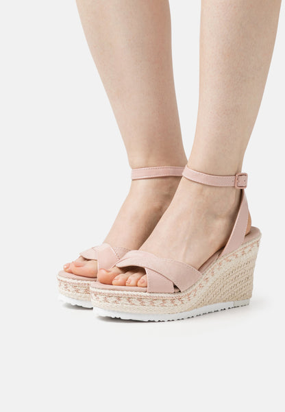 Anna Field Wedge Sandals - Light Pink