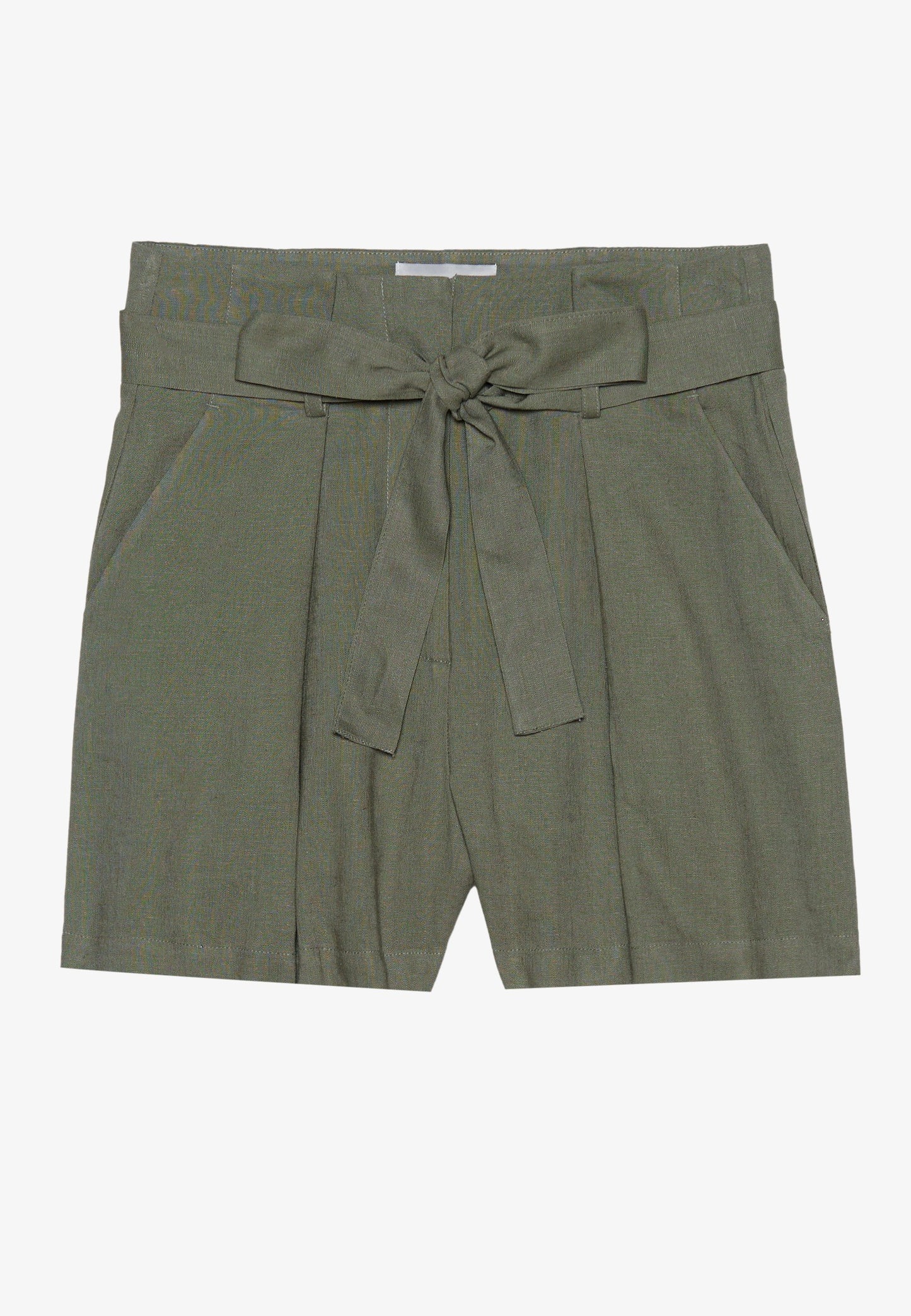Anna Field NATURAL LINEN/VISCOSE MIX TIE WAIST SHORTS - Shorts - Olive