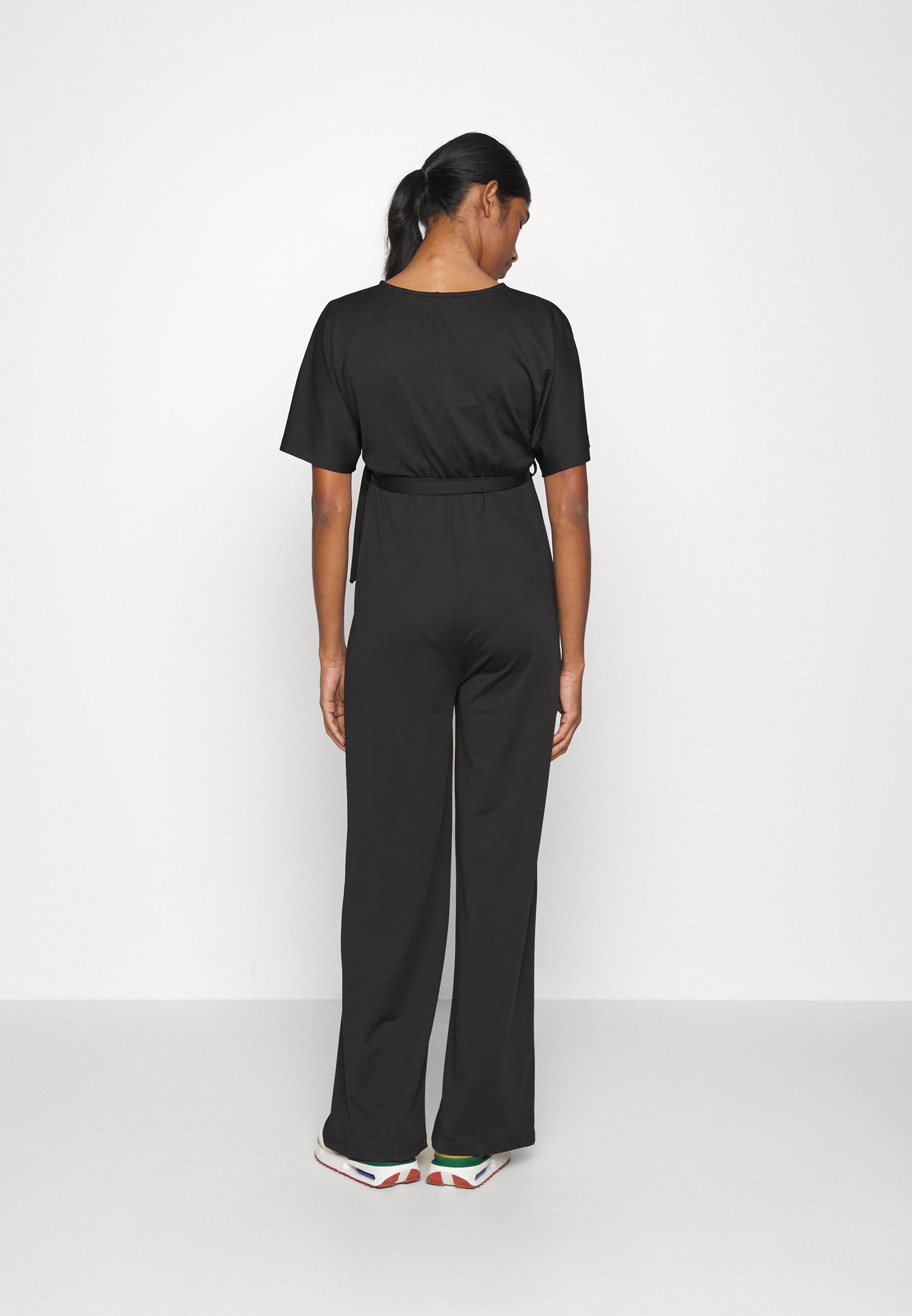  Short Sleeve Wrap Jumpsuit - Jumpsuit - Black