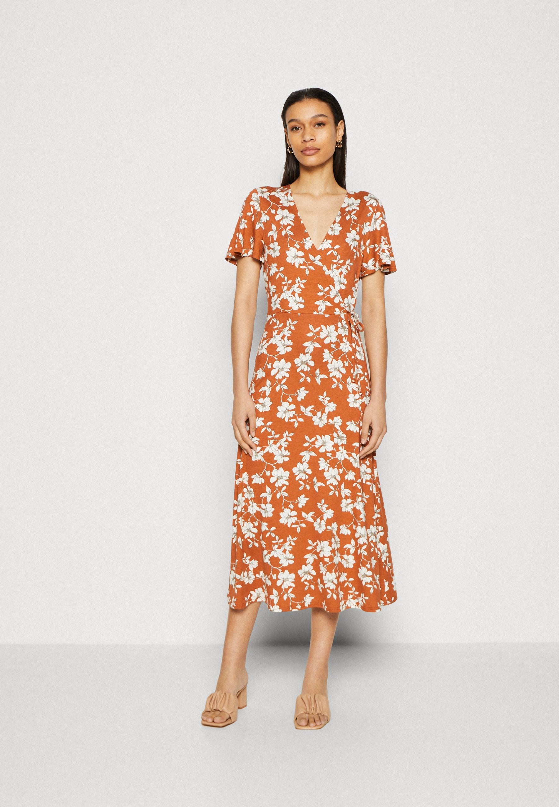 Anna Field Jersey Dress - Brown/White