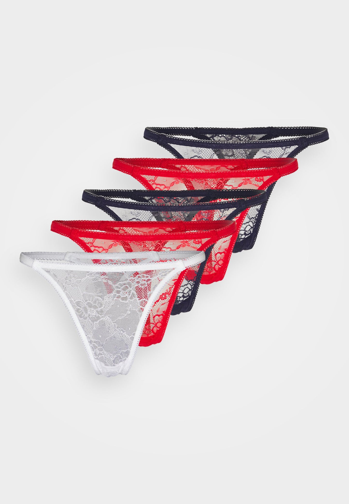 Anna Field 5 Pack - Thong - Red/Blue/White