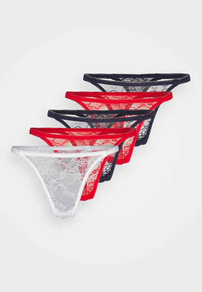 Anna Field 5 Pack - Thong - Red/Blue/White